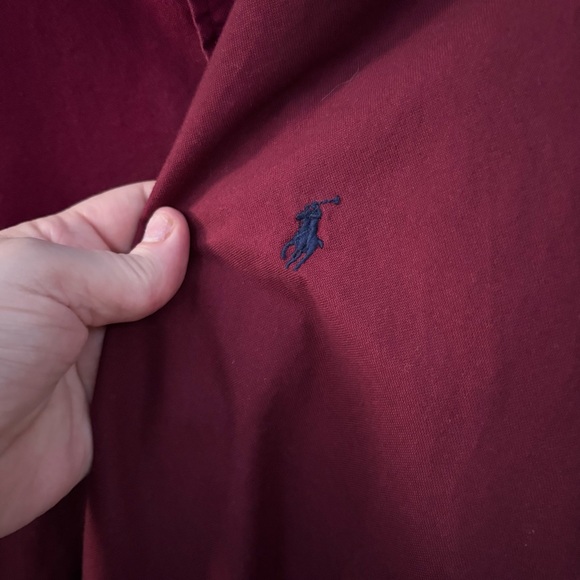 RALPH LAUREN MENS 3XB BIG TALL LONG SLEEVE BUTTON DOWN MAROON RED BURGUNDY - Picture 2 of 6